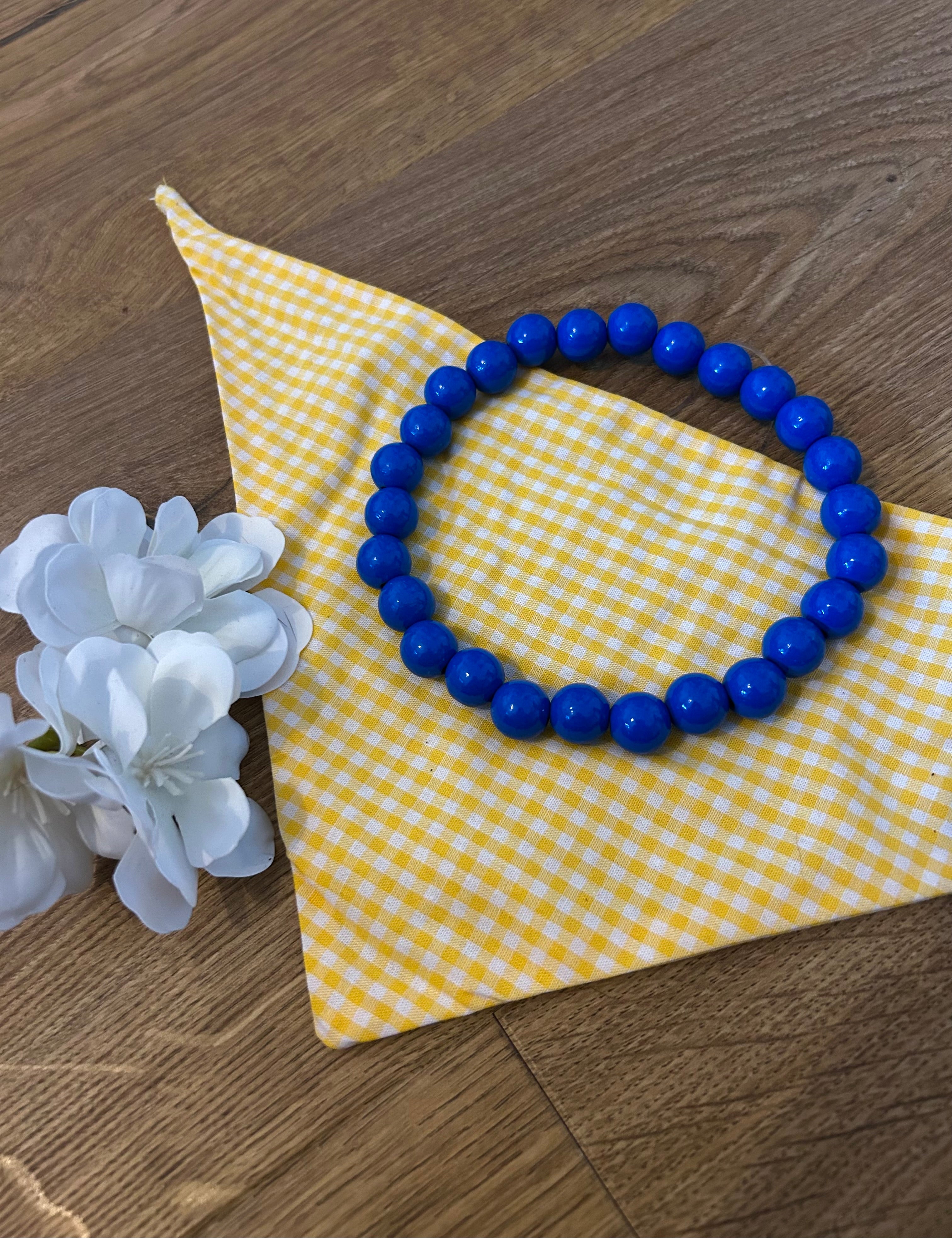 Duo Sun&Sky - Bandana vichy & collier bleu