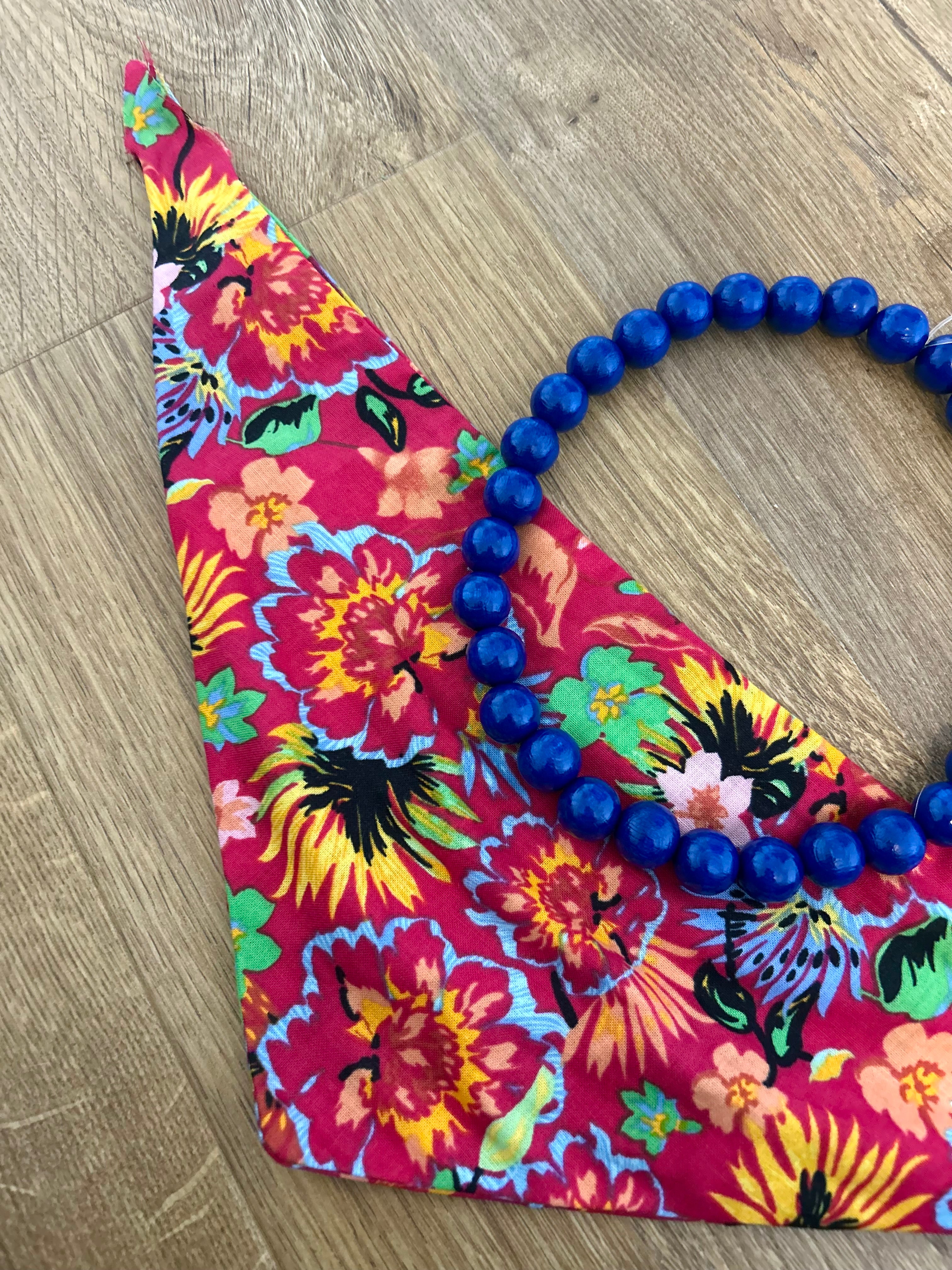 Duo Flowerpop - Bandana Fuschia & Collier Bleu